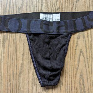 Doreanse ribbed thong size L black